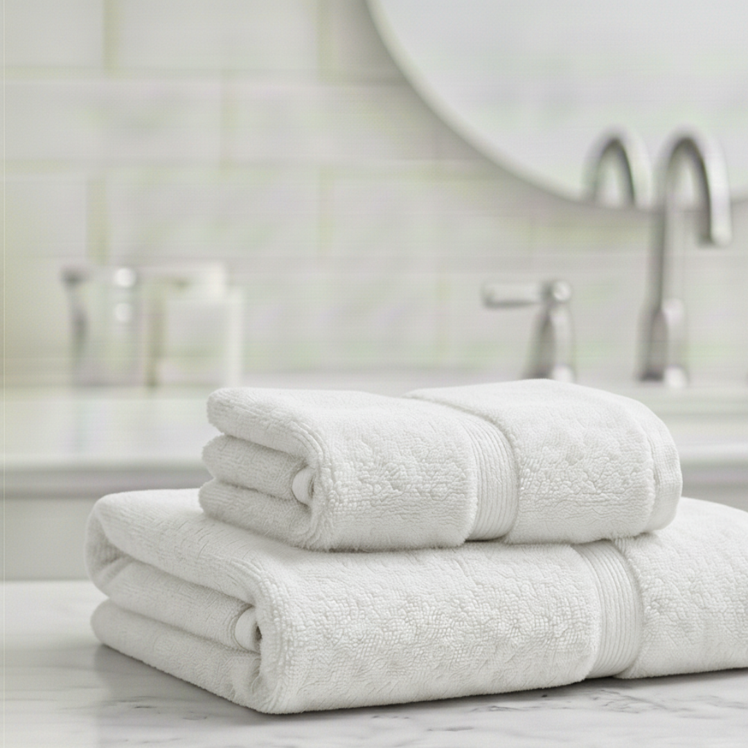 Heavyweight 100% Cotton Hand Towels – 2-Piece Set Hand-Drying Towels