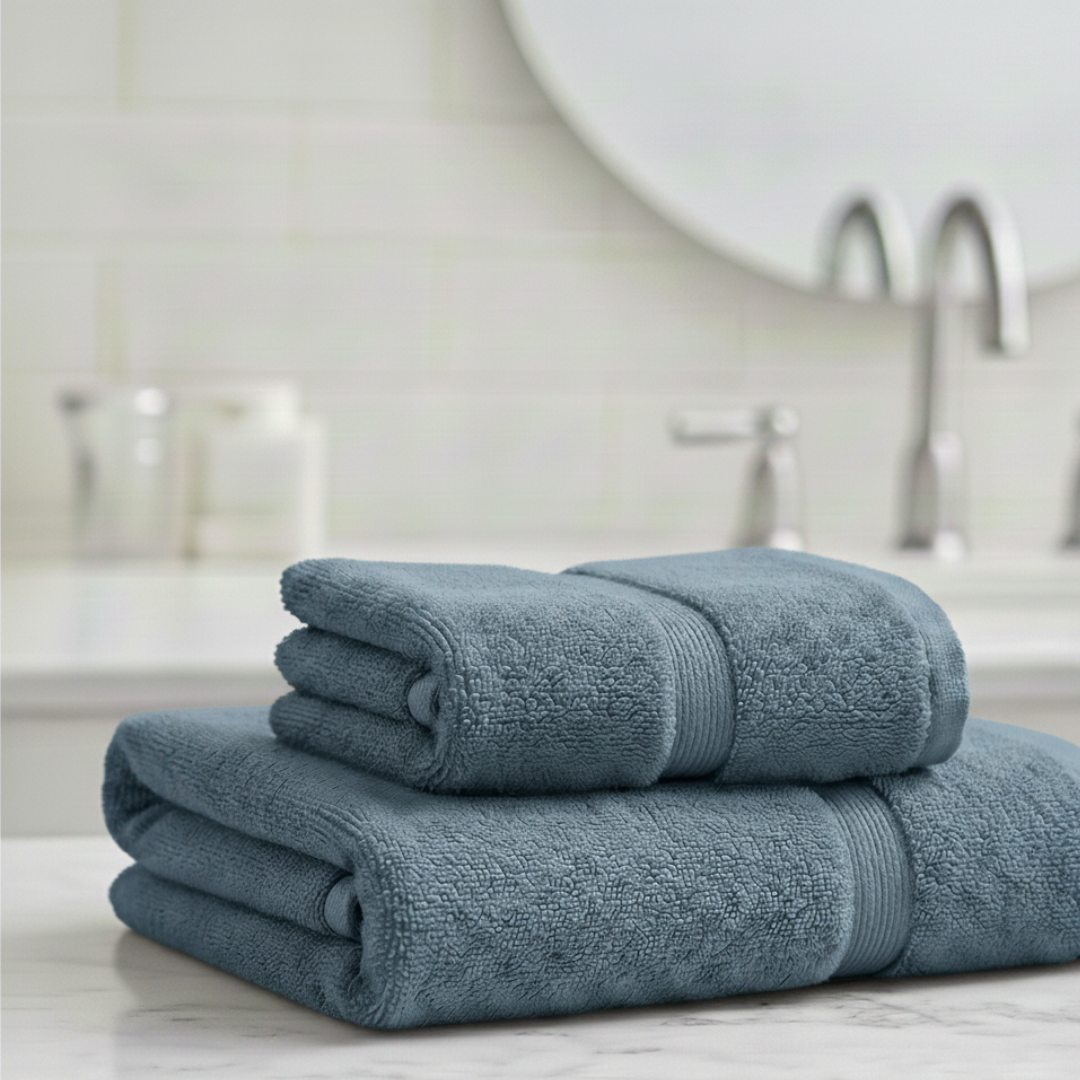 Heavyweight 100% Cotton Hand Towels – 2-Piece Set Hand-Drying Towels