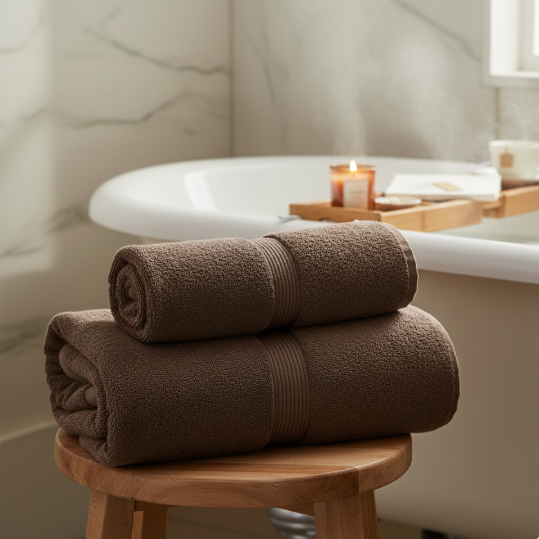 Heavyweight 100% Cotton Hand Towels – 2-Piece Set Hand-Drying Towels