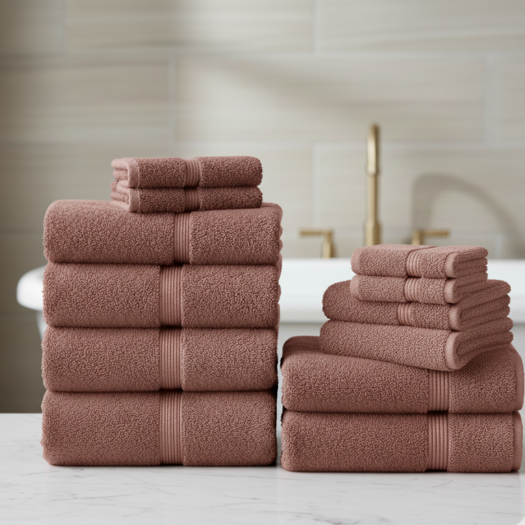 Heavyweight 12-Piece Cotton Spa Bundle – Black Luxury Hotel Quality Towel Set