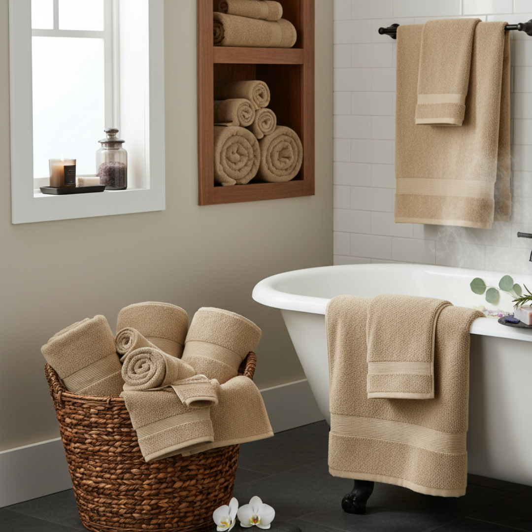 Heavyweight 12-Piece Cotton Spa Bundle – Black Luxury Hotel Quality Towel Set