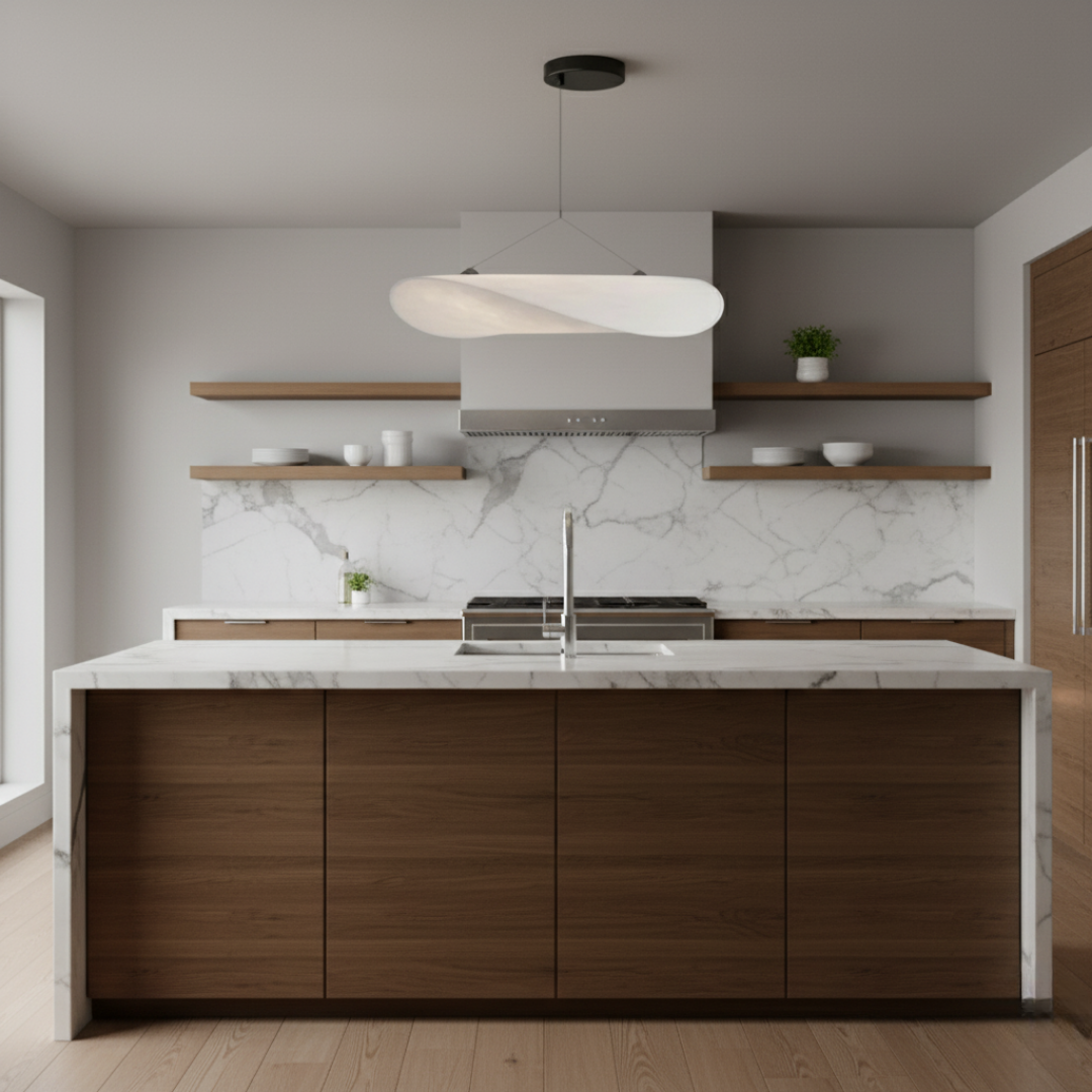 HikariPlana Japandi Silk Pendant Light - Wabi-Sabi Textured Dome LED Lamp 0