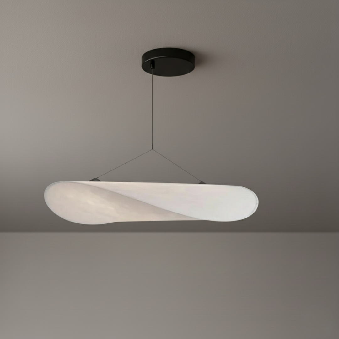 HikariPlana Japandi Silk Pendant Light - Wabi-Sabi Textured Dome LED Lamp 1