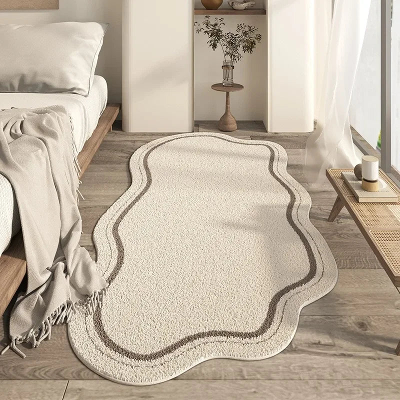 Irregular Curved Area Rug – Soft, Modern Design for Living Room and Bedroom 0