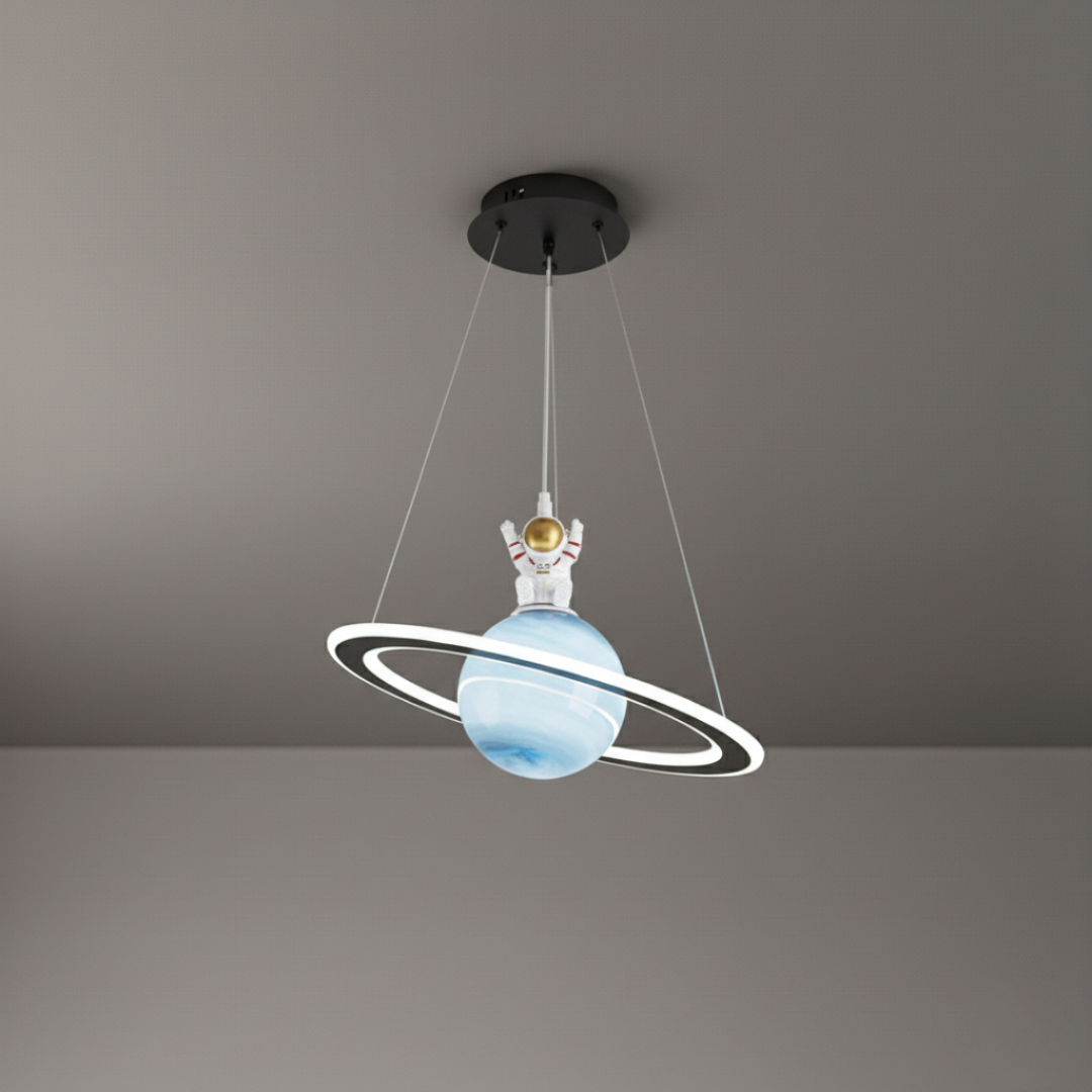 Kids Astronaut & Planet LED Pendant Light - Warm White Space Theme Ceiling Lamp 0