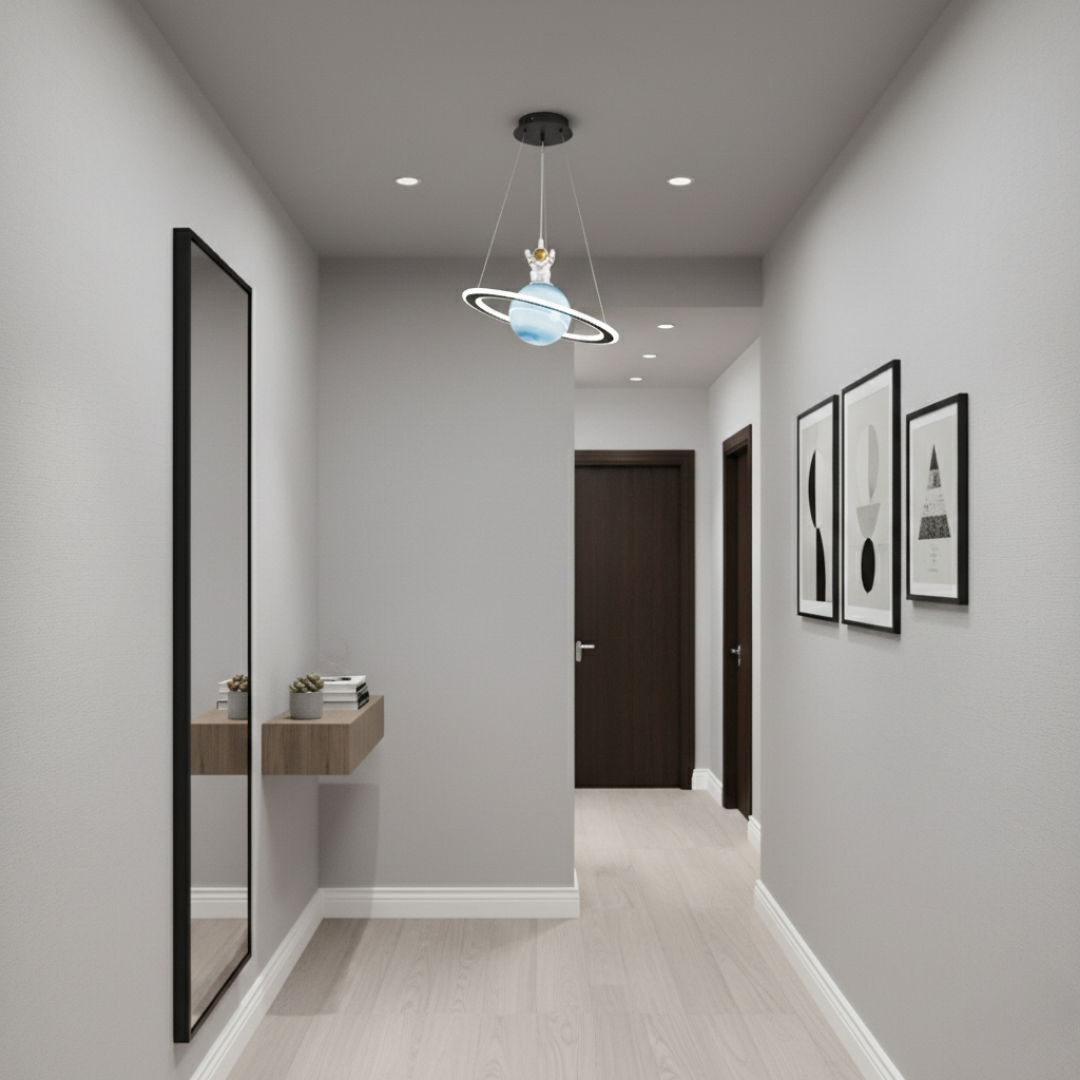 Kids Astronaut & Planet LED Pendant Light - Warm White Space Theme Ceiling Lamp 1
