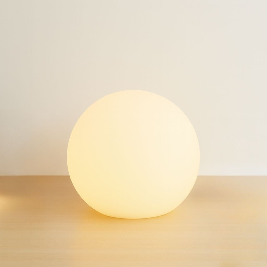 seamless cordless moon globe lamp warm yellow ambient bedside lighting