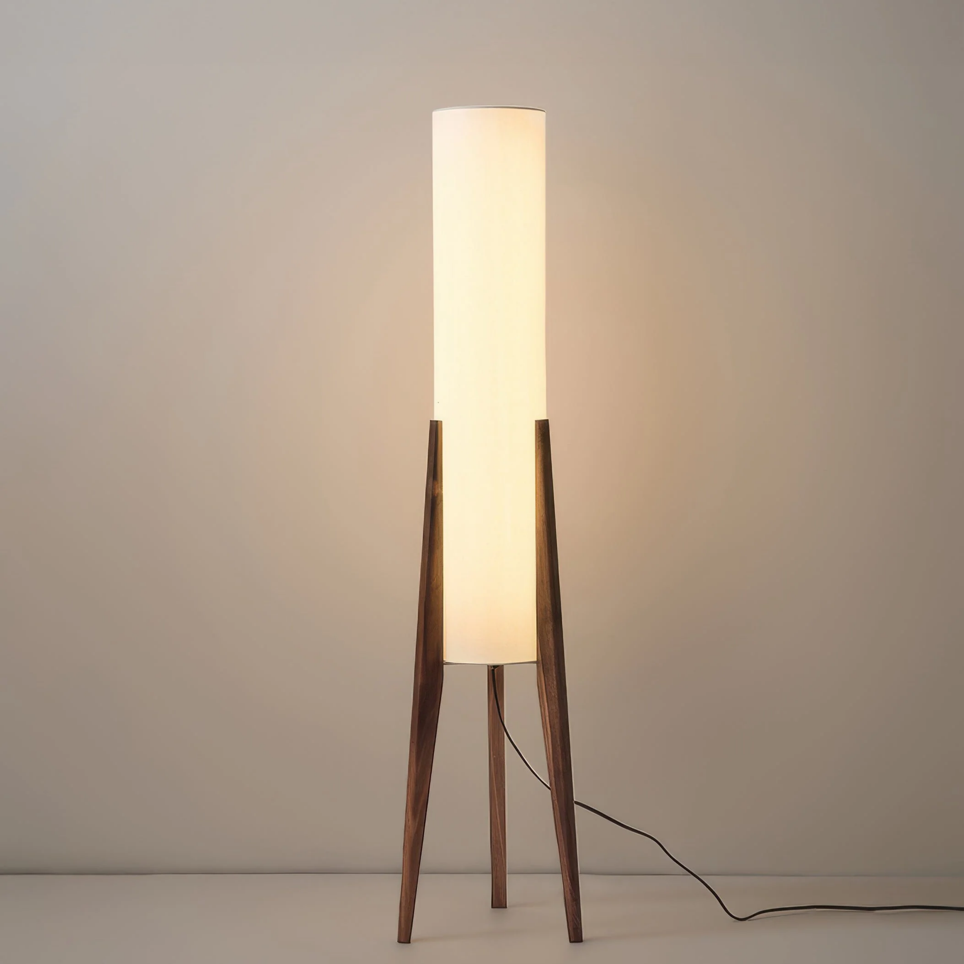 LignumLinea Minimalist Walnut Wood Floor Lamp - Nordic LED Standing Light 0
