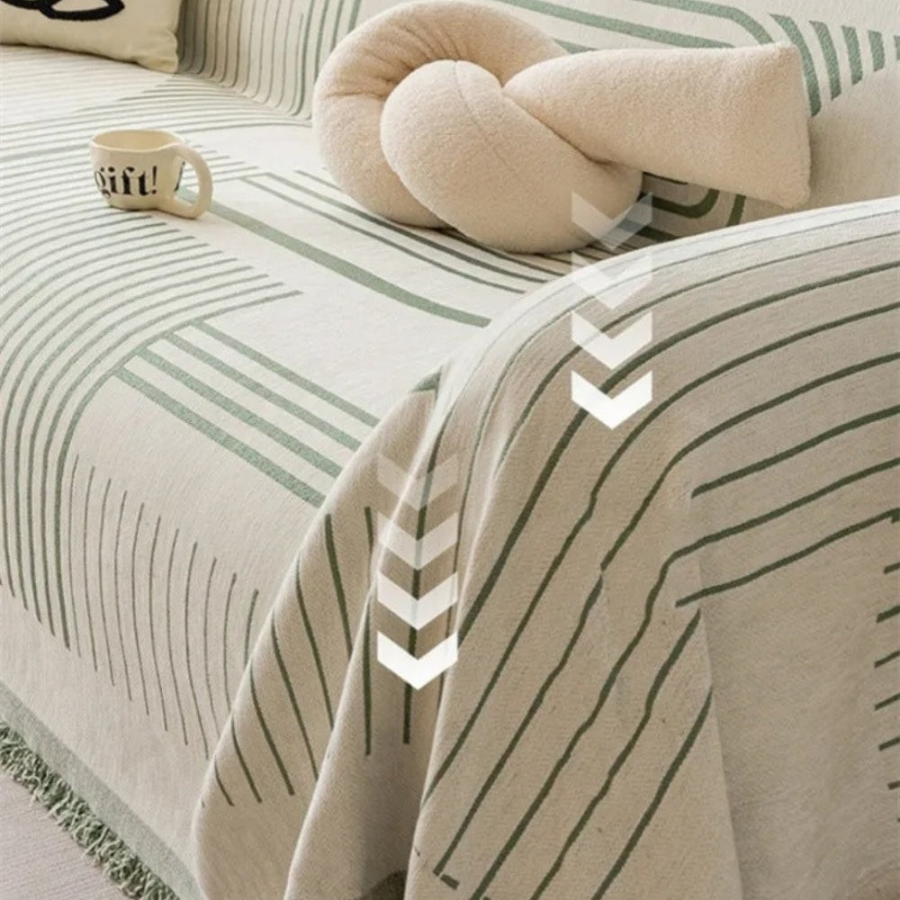 Luxurious Chenille Sofa Cover – Cozy Snowflake Design with Non-Slip Backing 8