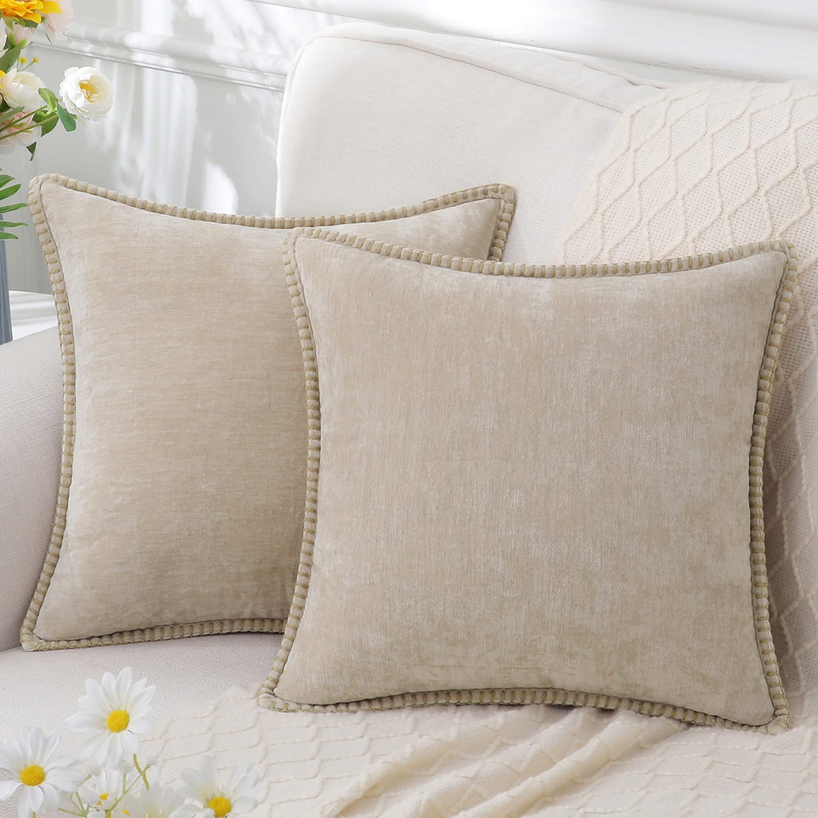 Luxurious Decorative Cushion Cover – Soft Chenille Fabric with Elegant Design for Couch 5