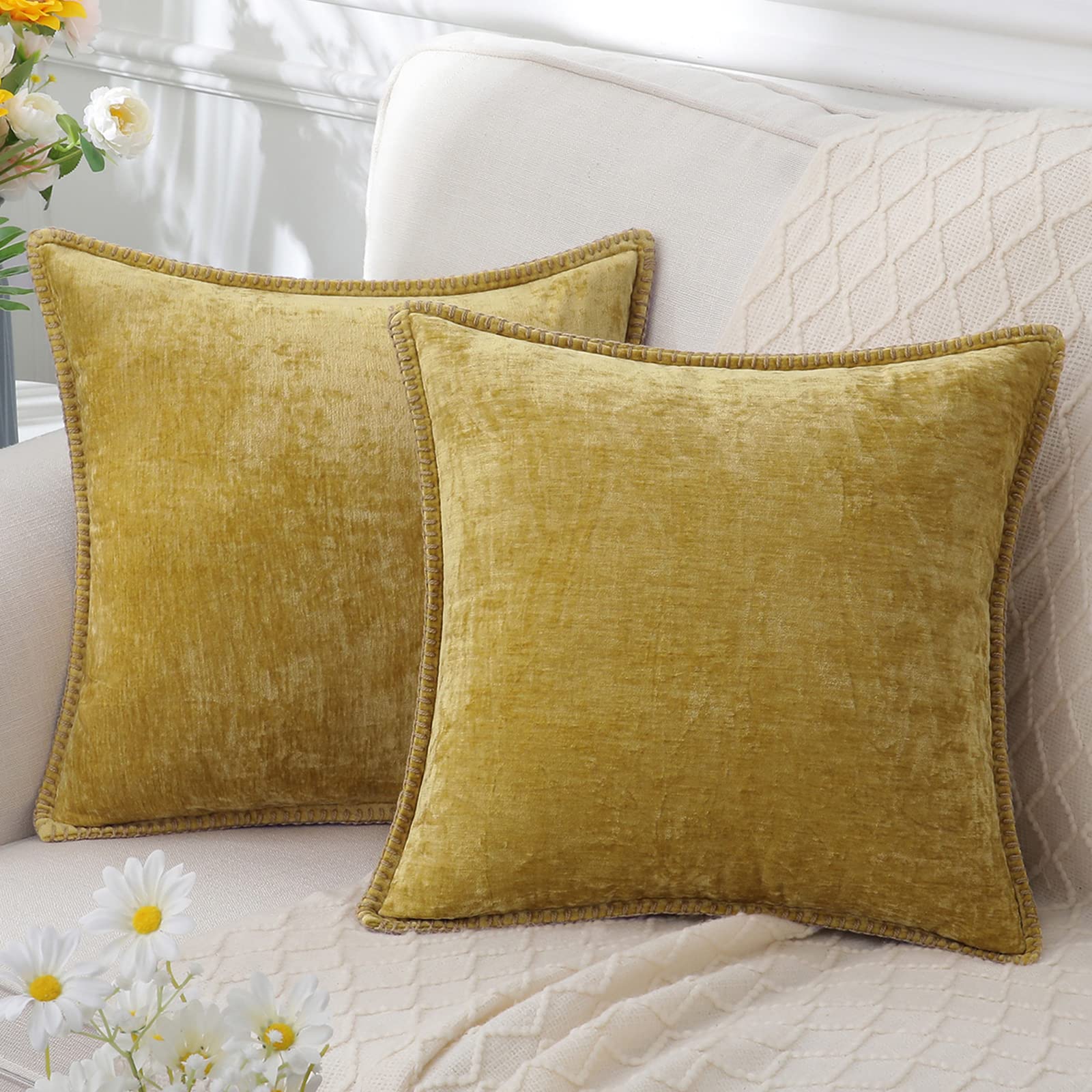 Luxurious Decorative Cushion Cover – Soft Chenille Fabric with Elegant Design for Couch 6