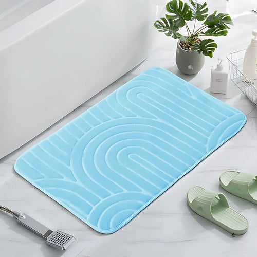 Concentric Arches Shower Rug – Anti-Skid Quick-Dry Modern Cashmere