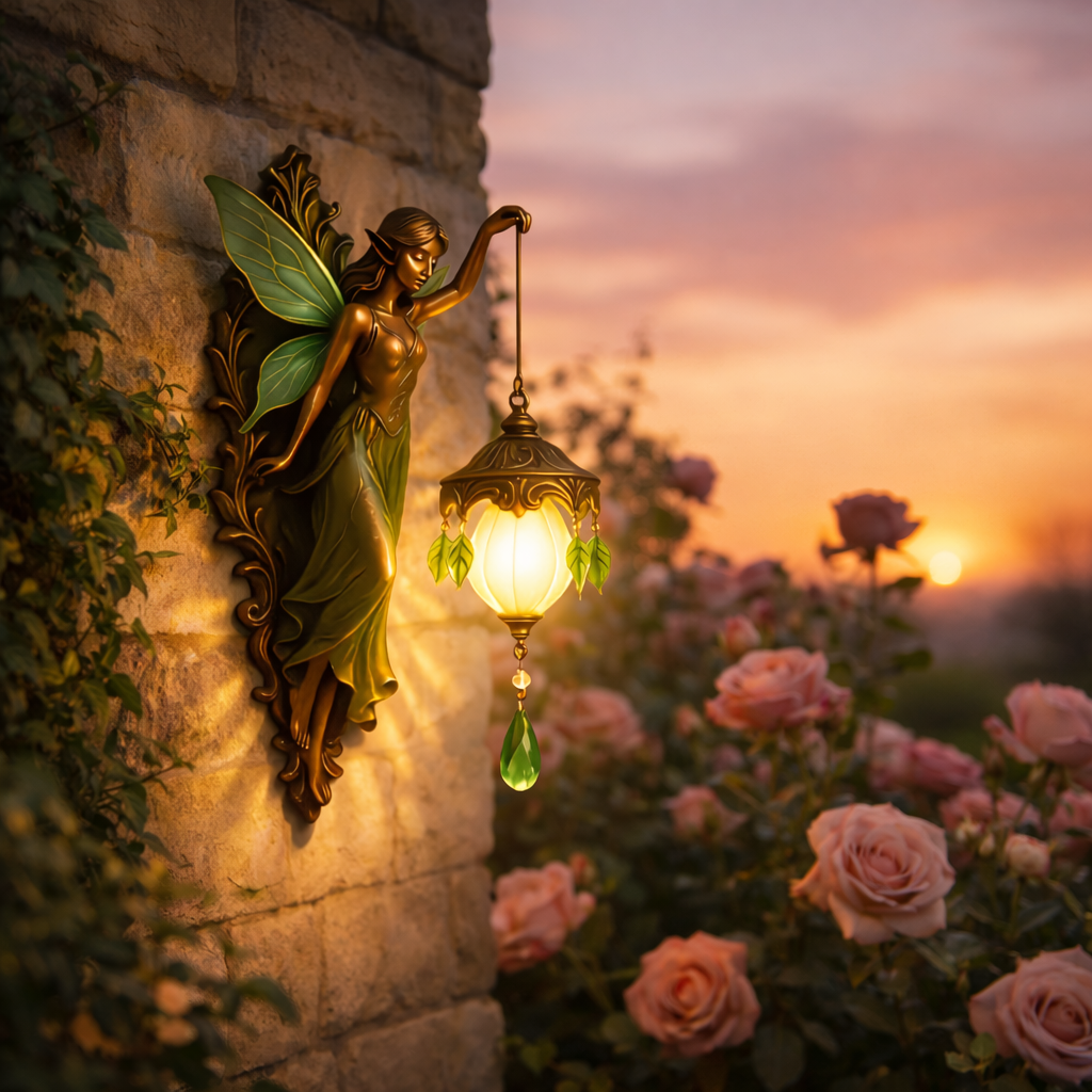 Magical Fairy Glow Wall Sconce – Handcrafted Resin Sculpture with Wireless Design 6