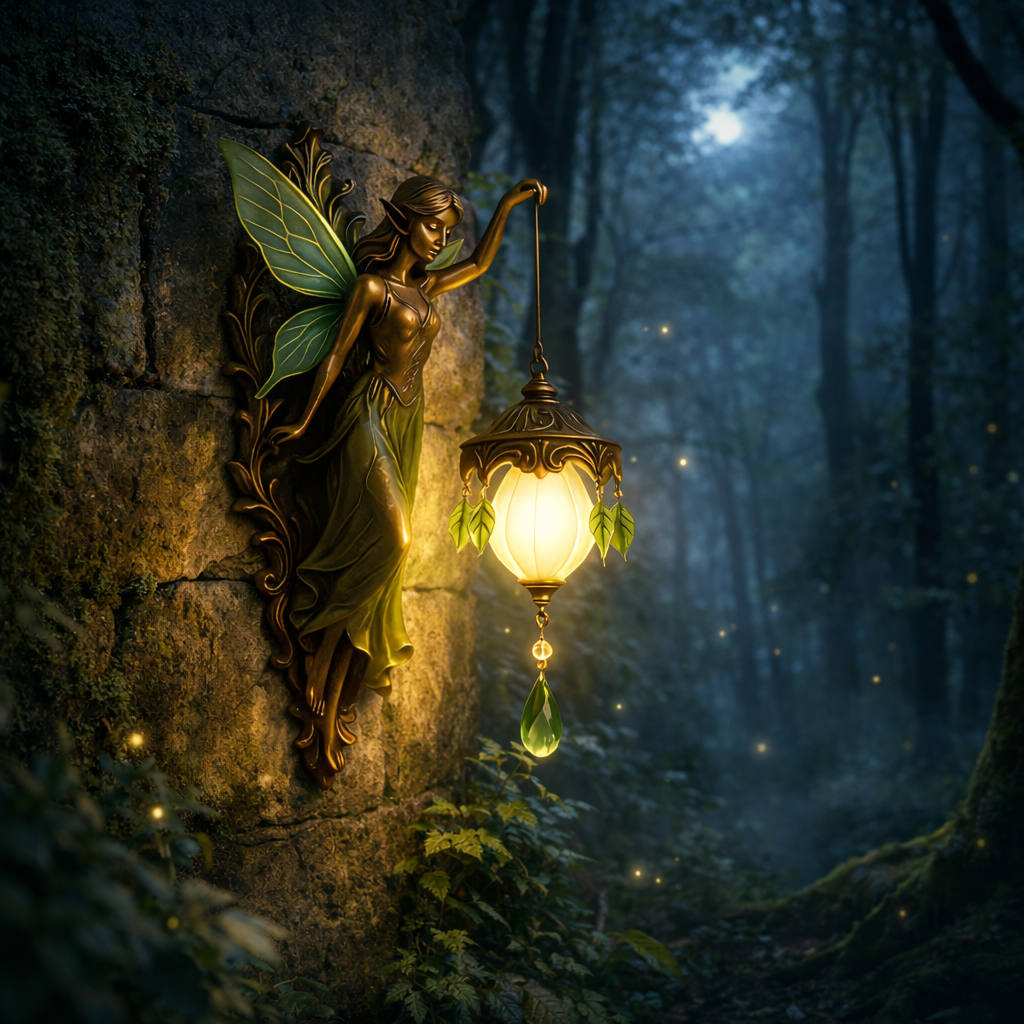 Magical Fairy Glow Wall Sconce – Handcrafted Resin Sculpture with Wireless Design 8
