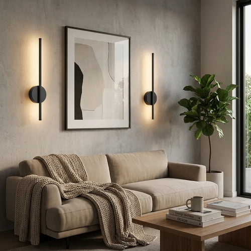 Modern Bedroom Wall Light | Dimmable LED Remote Control Black Sconce