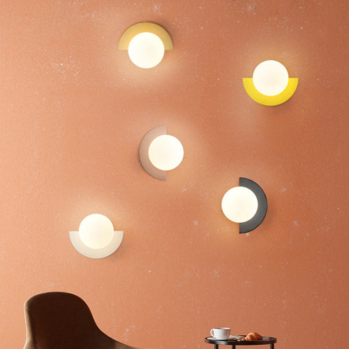 Modern LED Wall Sconce – Stylish Round Plastic Ball Design for Bedroom and Corridor