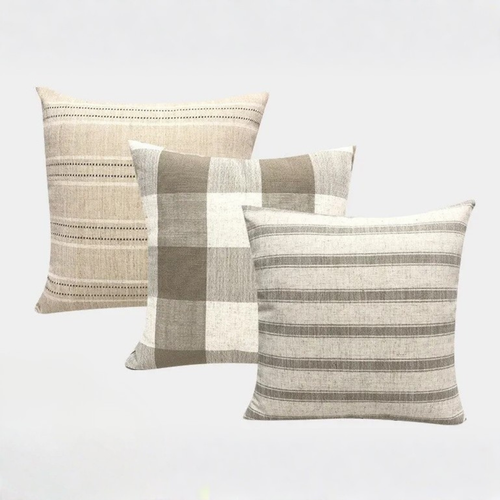Modern Linen Pillowcase – Striped & Checkered Cushion for Chic Living Style