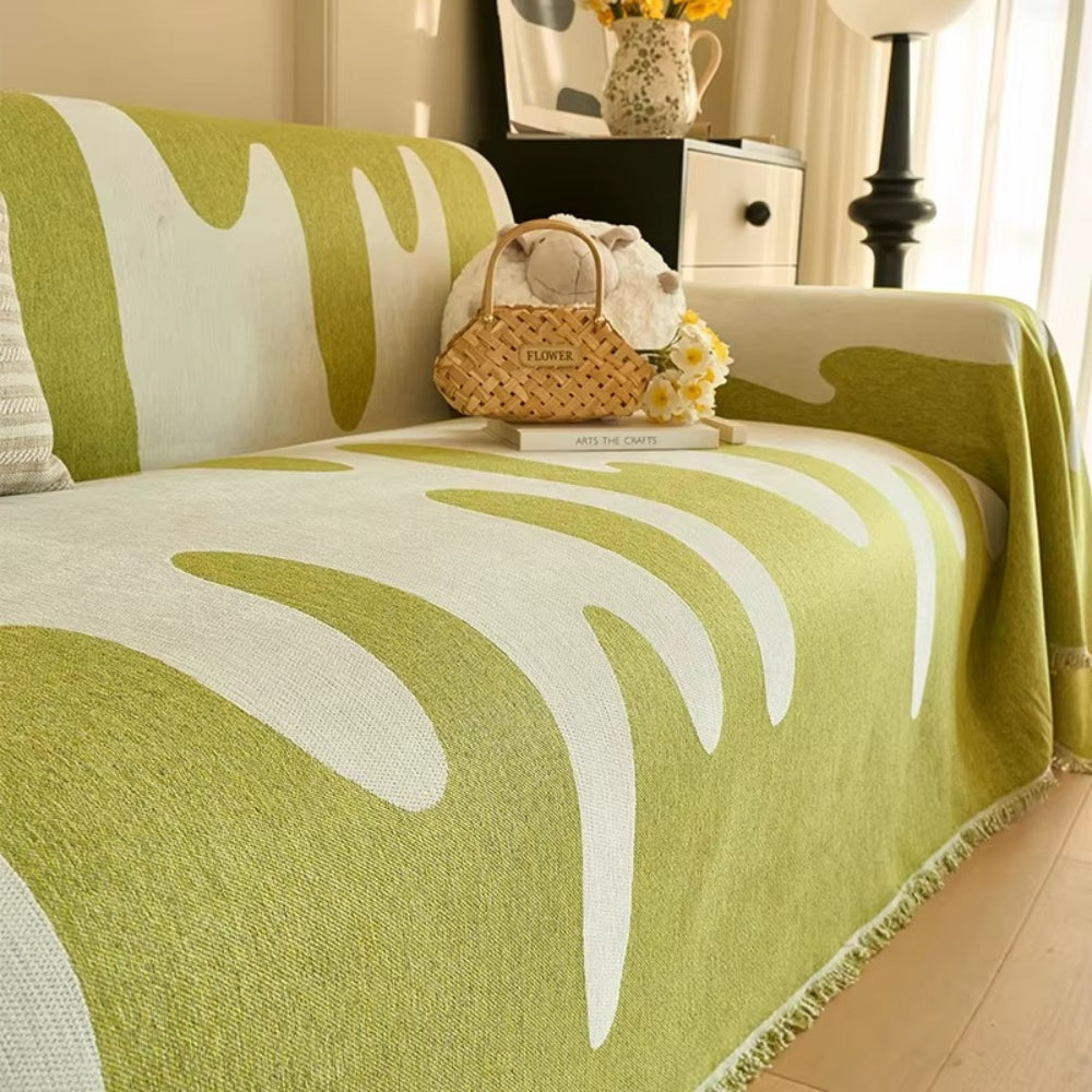 Modern Chenille Slipcover Sofa – Stylish Dripping Pattern with Universal Fit 0