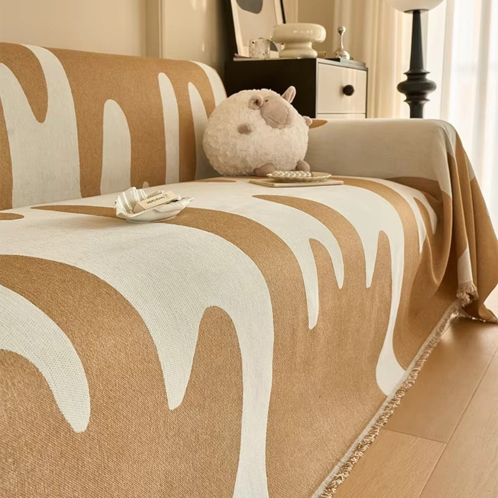 Modern Chenille Slipcover Sofa – Stylish Dripping Pattern with Universal Fit 3