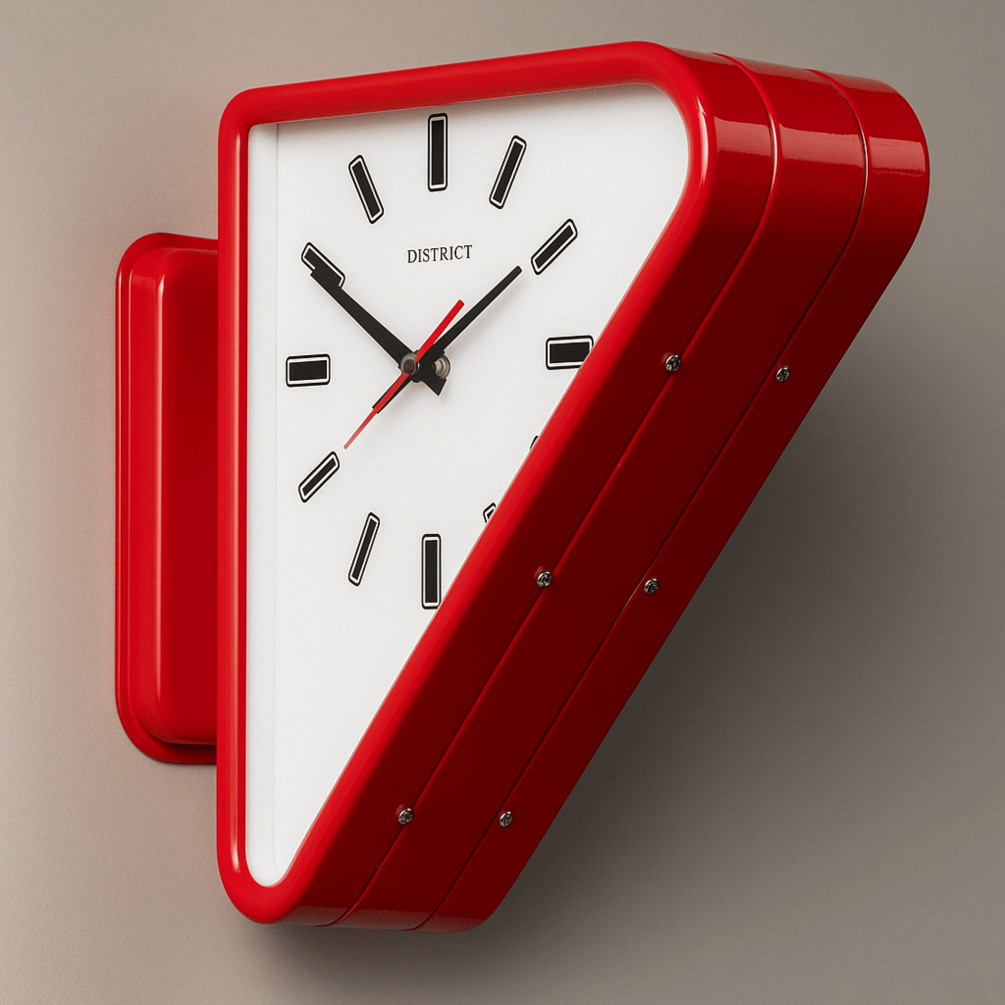 Modern Dual-Sided Wall Clock – Slanted Frame with Minimalist Design 0