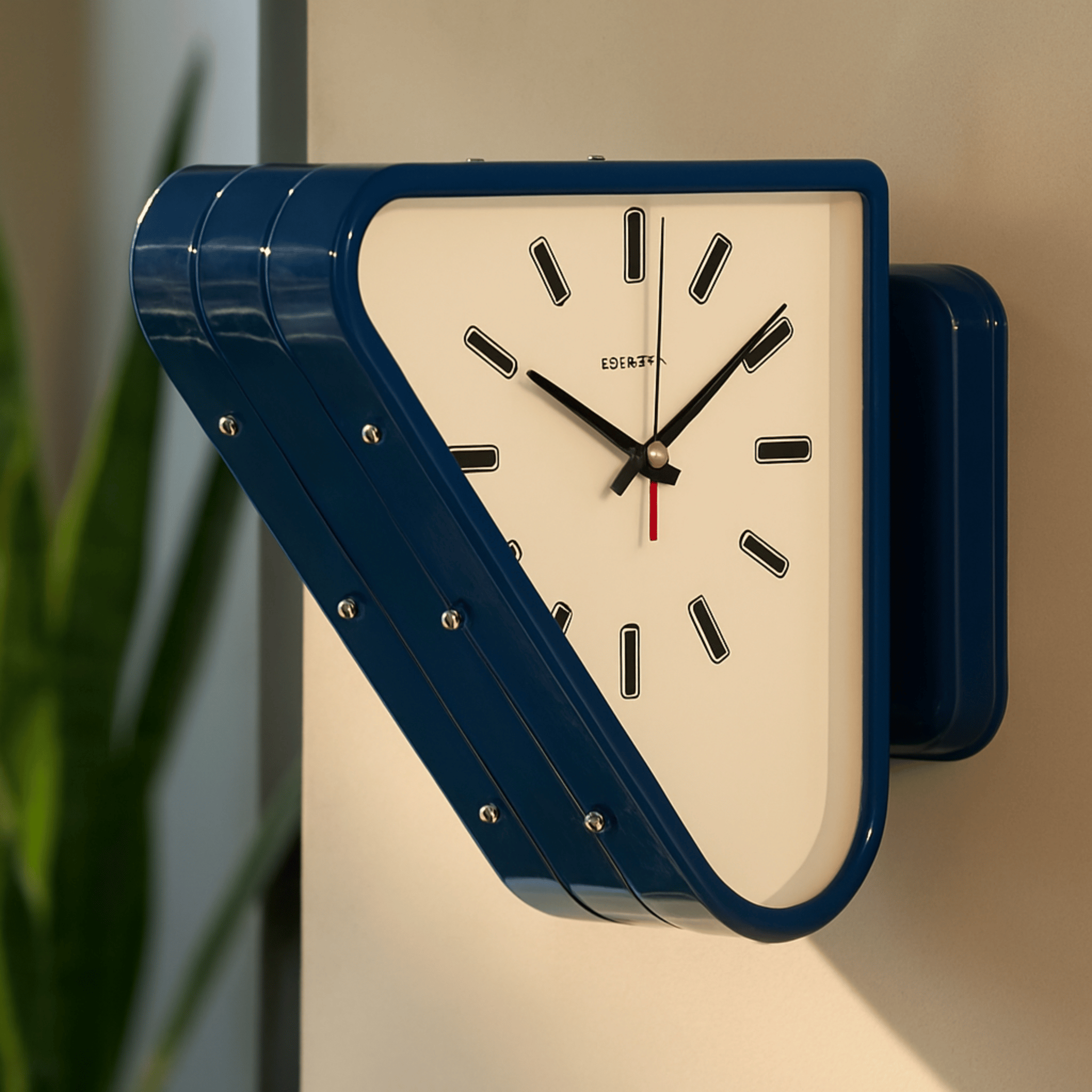 Modern Dual-Sided Wall Clock – Slanted Frame with Minimalist Design 5