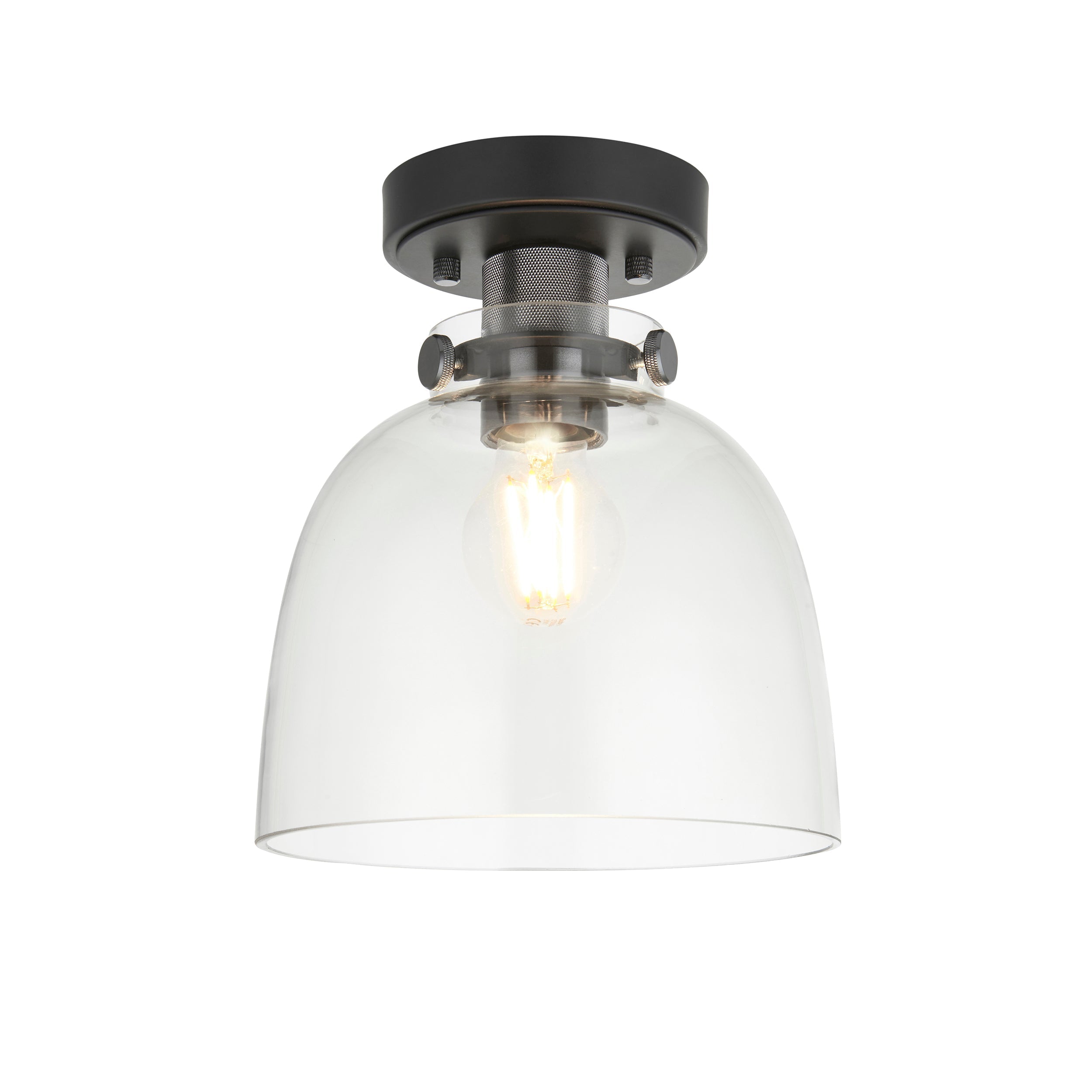 Modern Flush Mount Ceiling Light – Elegant Smokey Grey Glass with Minimalist Style 1