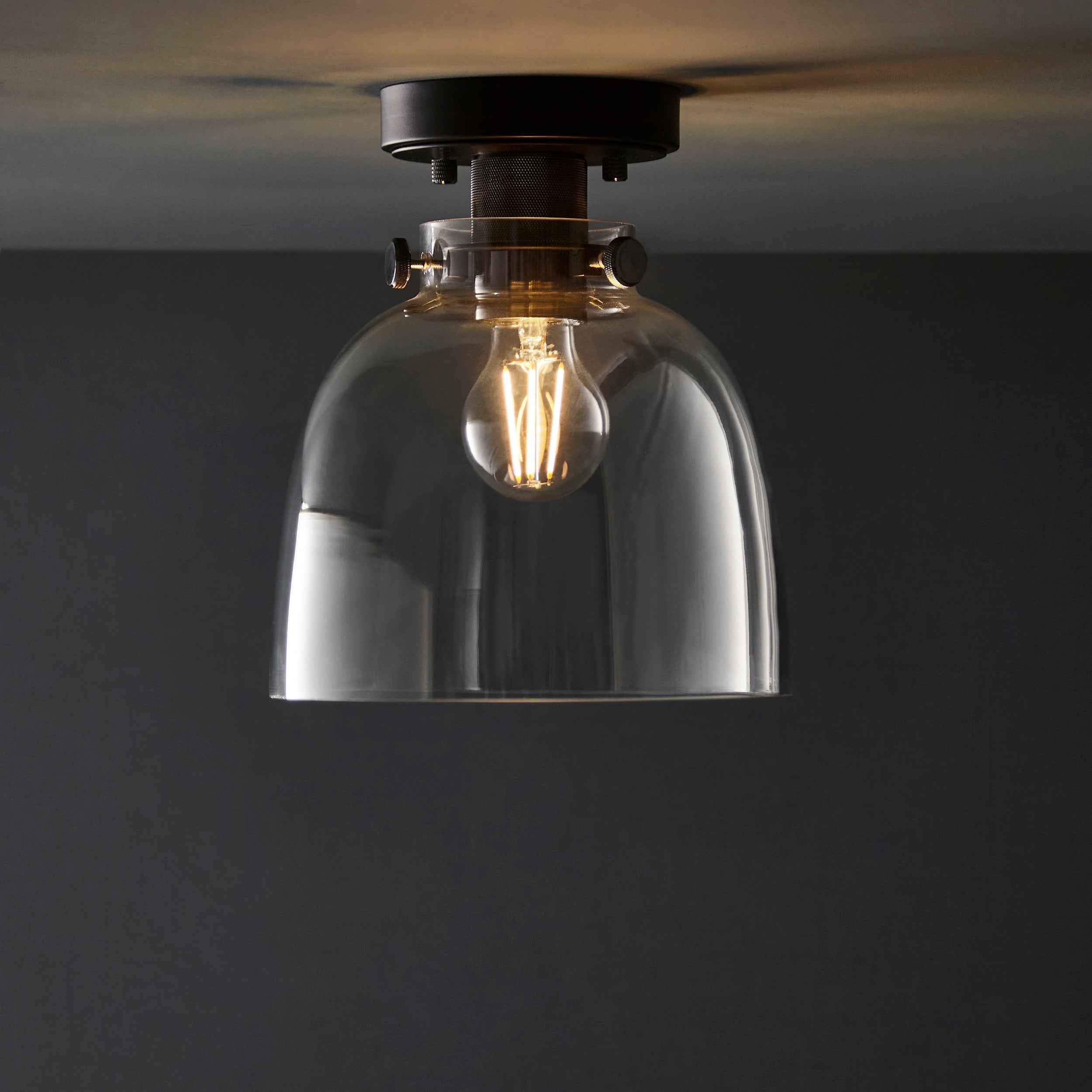 Modern Flush Mount Ceiling Light – Elegant Smokey Grey Glass with Minimalist Style 3