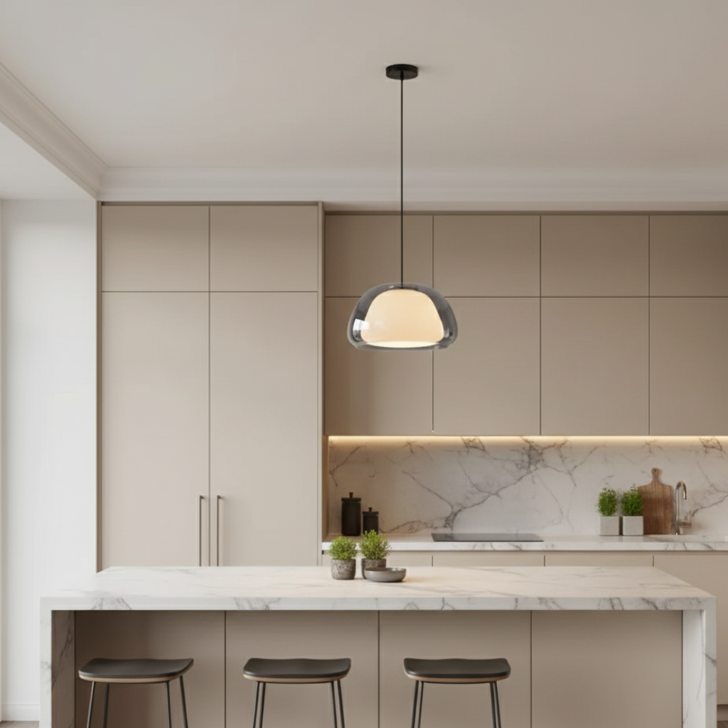 Modern Glass Pendant Light – Adjustable Dome Design for Kitchen Island and Dining Areas 3
