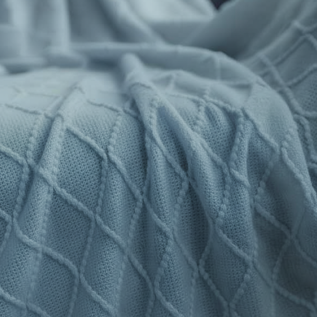 Monarch Diamond Bobble Knit Throw Blanket - Lightweight Geometric Lattice with Tassels