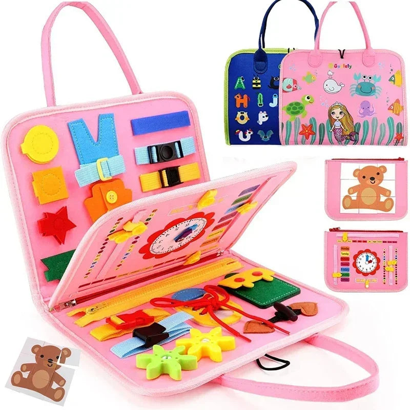 Montessori Dinosaur Travel Toy – Interactive Felt Activity Book for Cognitive Development 1