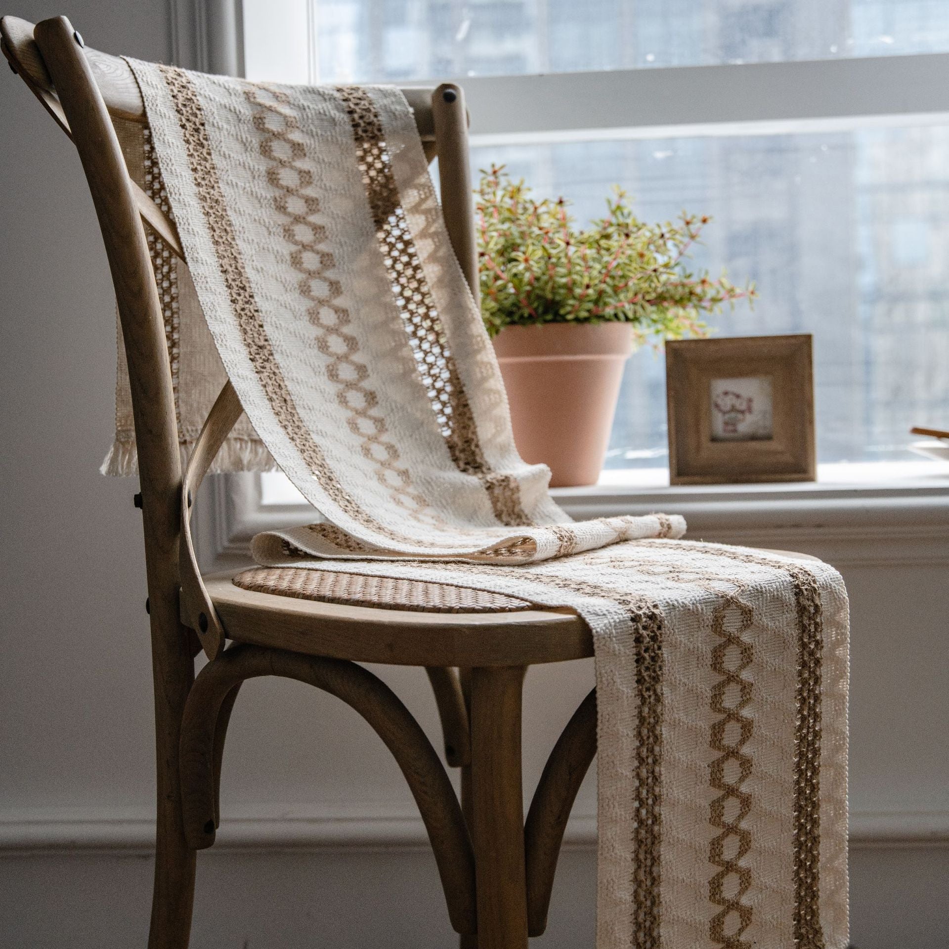 Natural Hemp Table Runner – Handcrafted Design, Durable Cotton and Flax Blend 3