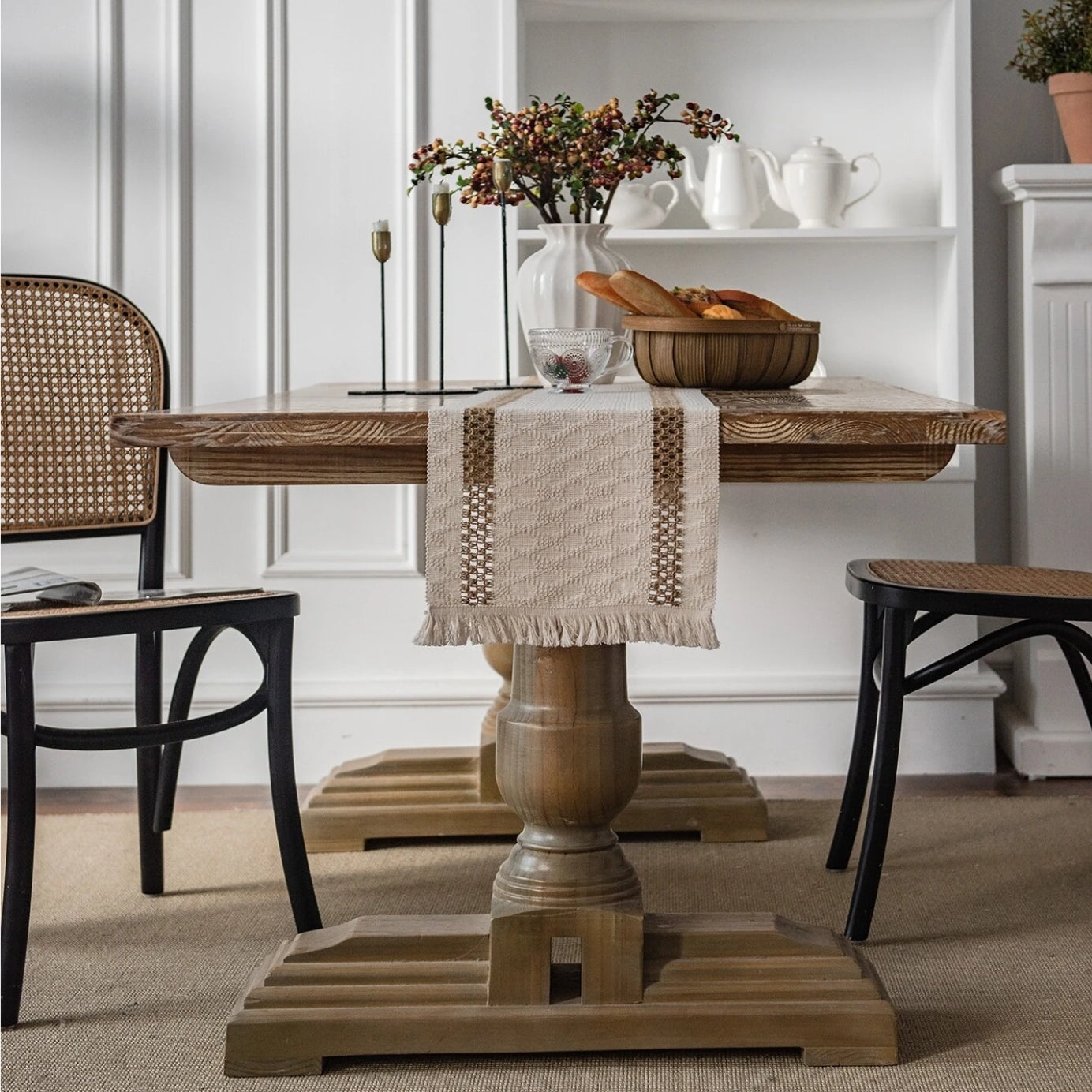 Natural Hemp Table Runner – Handcrafted Design, Durable Cotton and Flax Blend 5