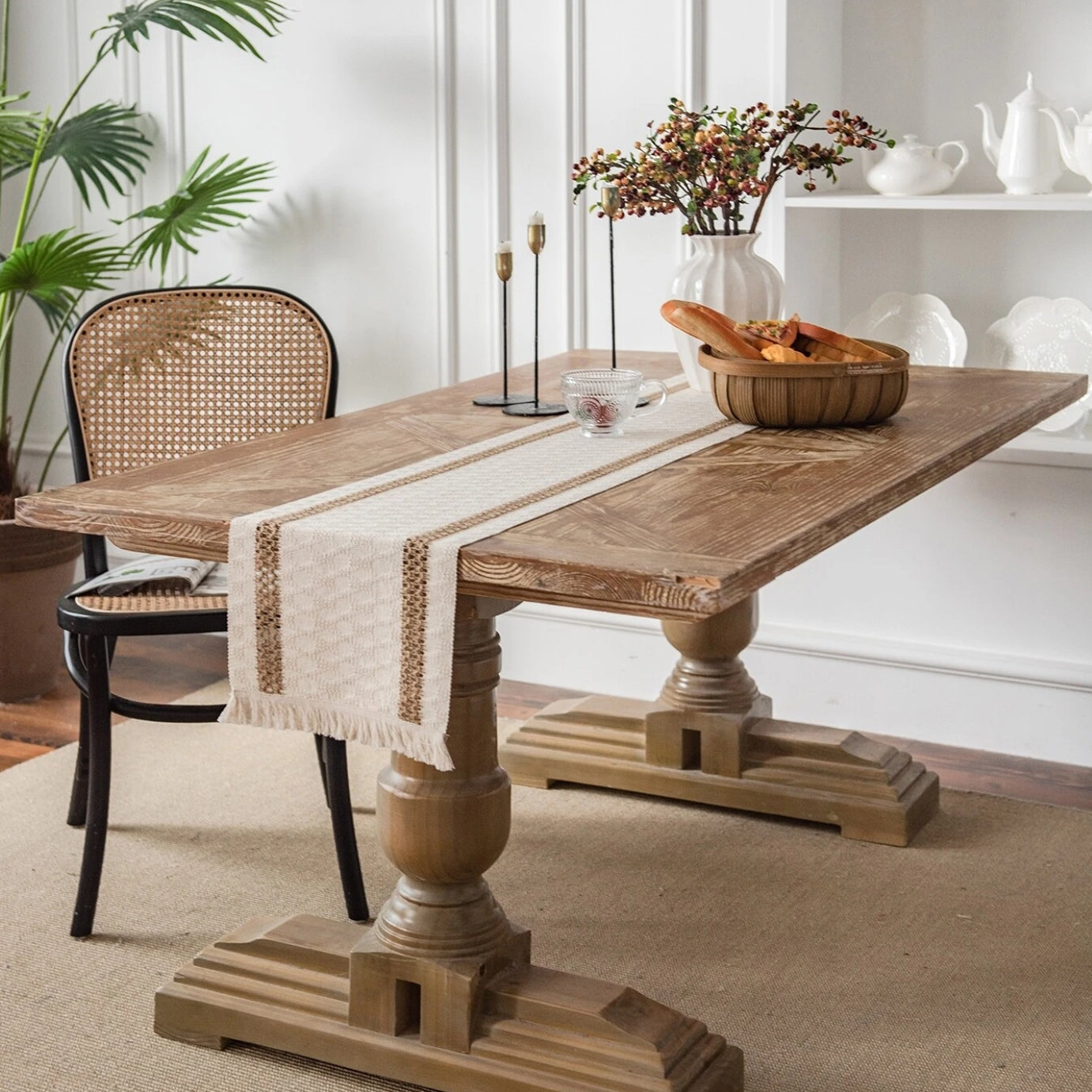 Natural Hemp Table Runner – Handcrafted Design, Durable Cotton and Flax Blend 8
