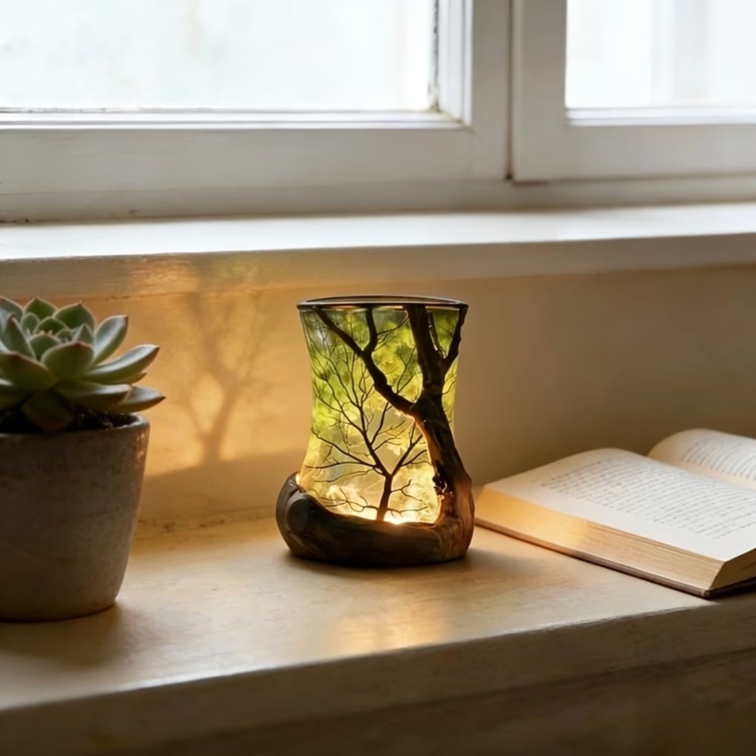 Nature-Inspired Ambient Lamp – Warm LED Light with Tree Branch Design 0