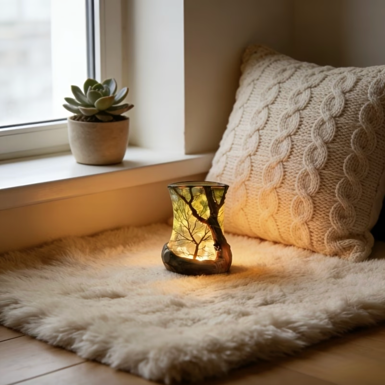 Nature-Inspired Ambient Lamp – Warm LED Light with Tree Branch Design 6