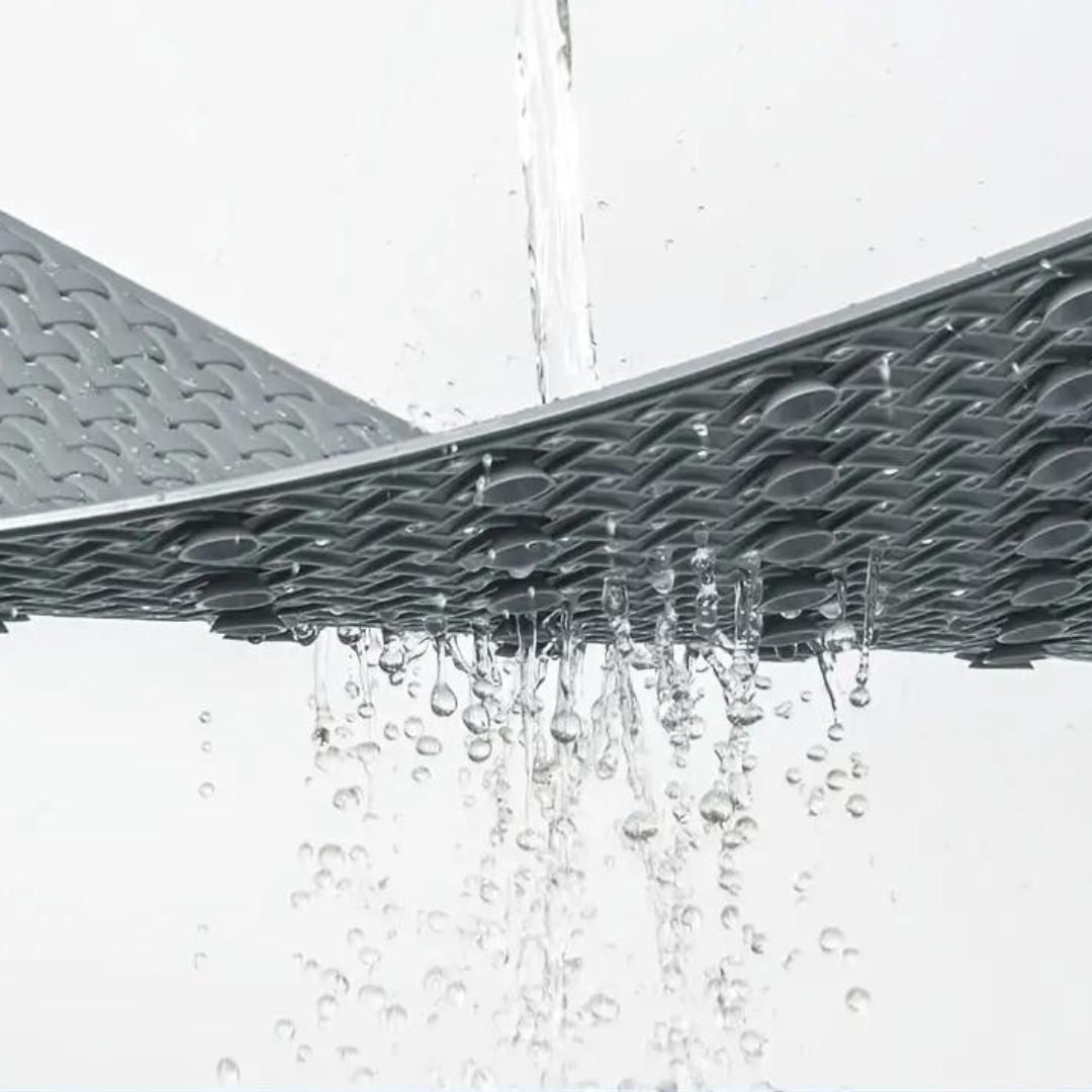 Non-Slip Bathtub Mat Shower Safety Pad – Innovative Suction Cups Grey Woven Style