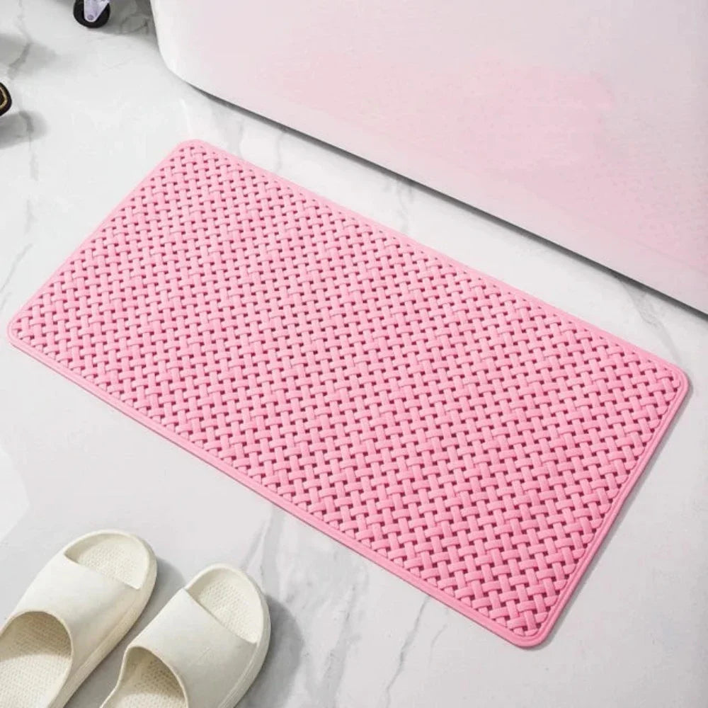 Non-Slip Bathtub Mat Shower Safety Pad – Innovative Suction Cups Grey Woven Style