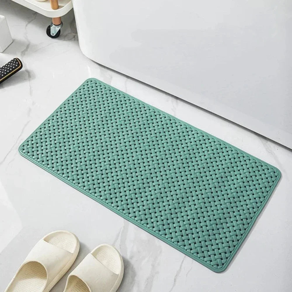 Non-Slip Bathtub Mat Shower Safety Pad – Innovative Suction Cups Grey Woven Style