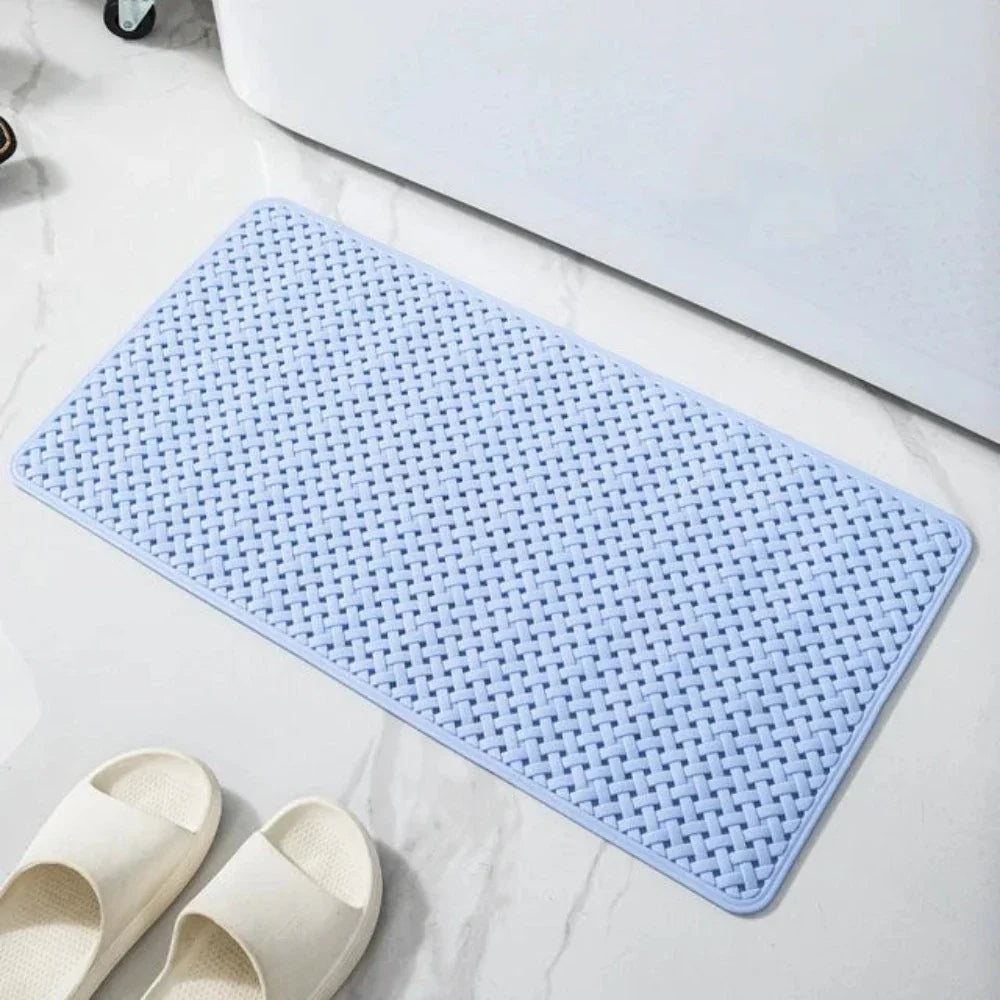 Non-Slip Bathtub Mat Shower Safety Pad – Innovative Suction Cups Grey Woven Style