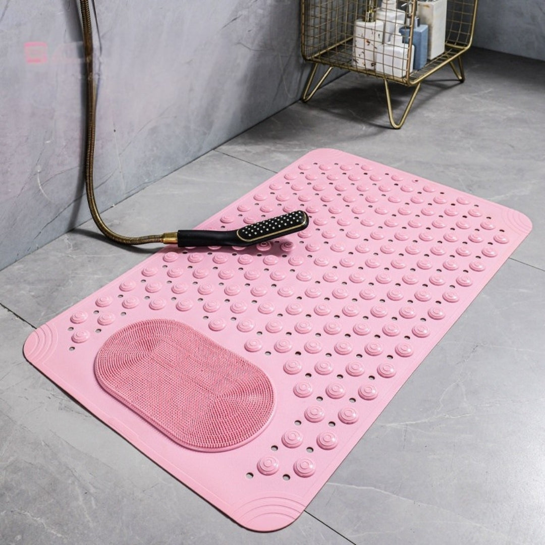 Non-Slip Shower Mat with Massage & Drainage. Secure Suction Cups. Essential Bath Rug for Home & Bathtub.