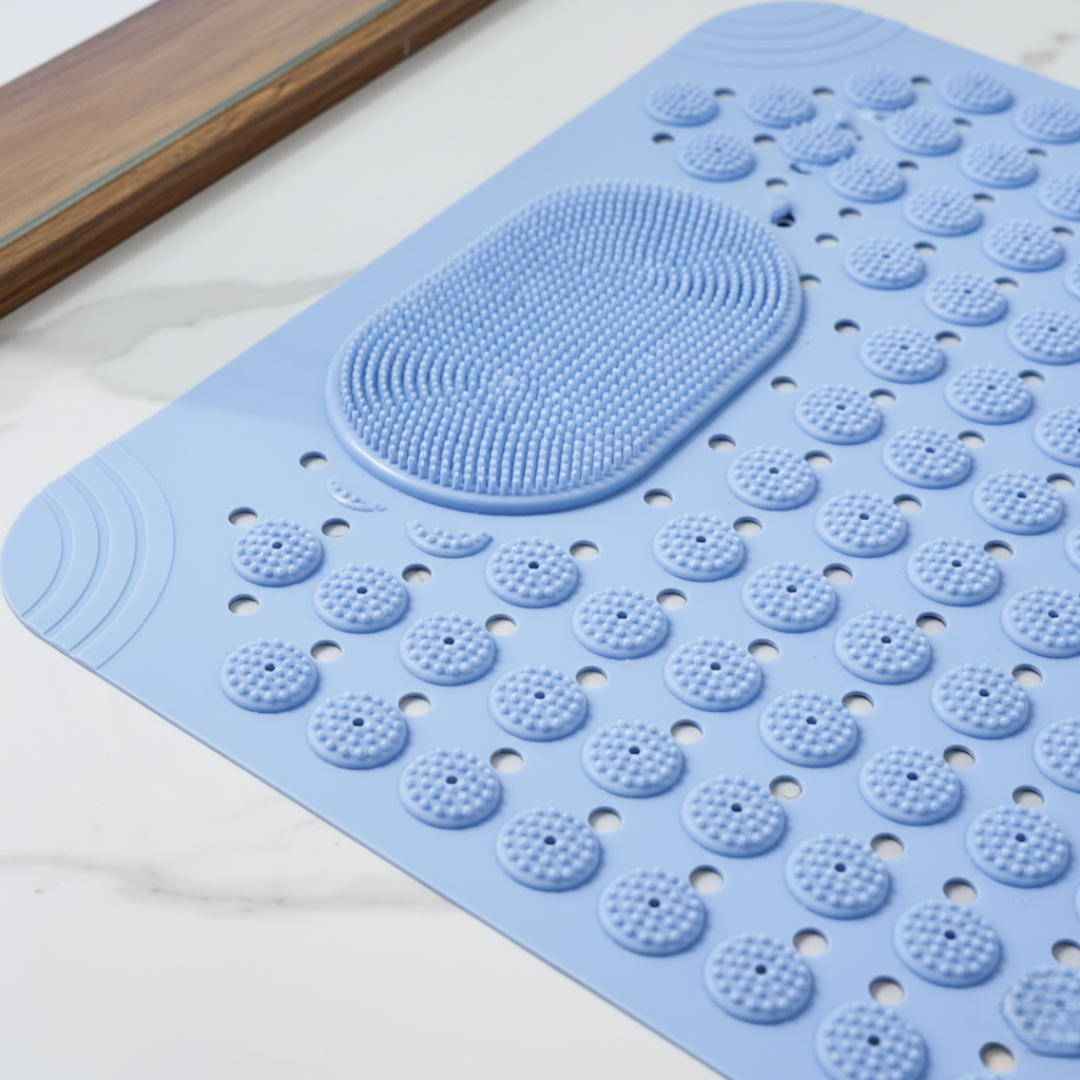 Non-Slip Shower Mat with Massage & Drainage. Secure Suction Cups. Essential Bath Rug for Home & Bathtub.