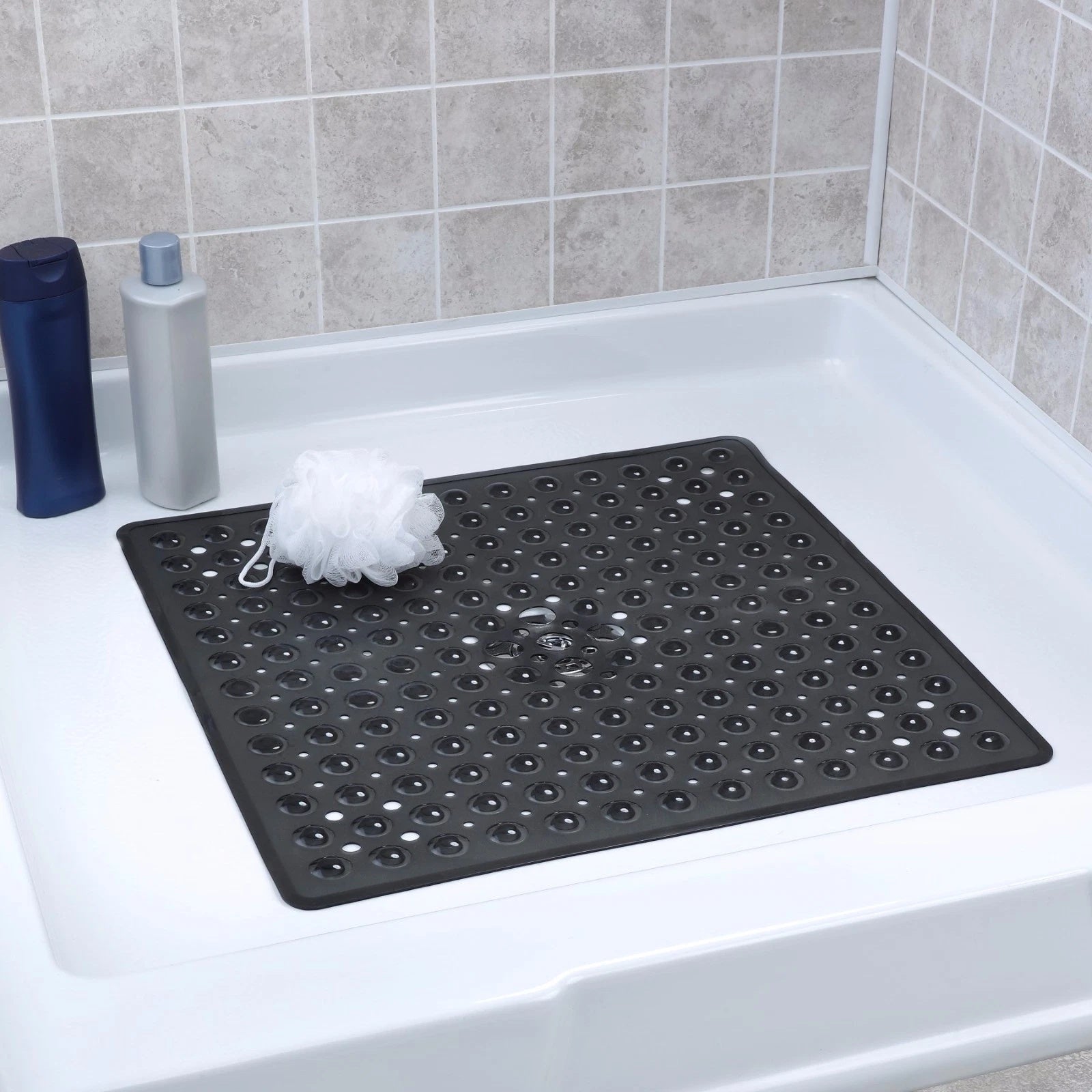 Non-Slip Bath Mat – Stylish Square Design with Strong Suction and Quick Drainage 1
