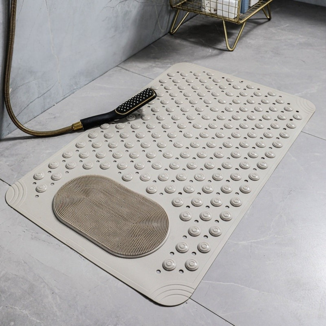 Non-Slip Shower Mat with Massage & Drainage. Secure Suction Cups. Essential Bath Rug for Home & Bathtub.
