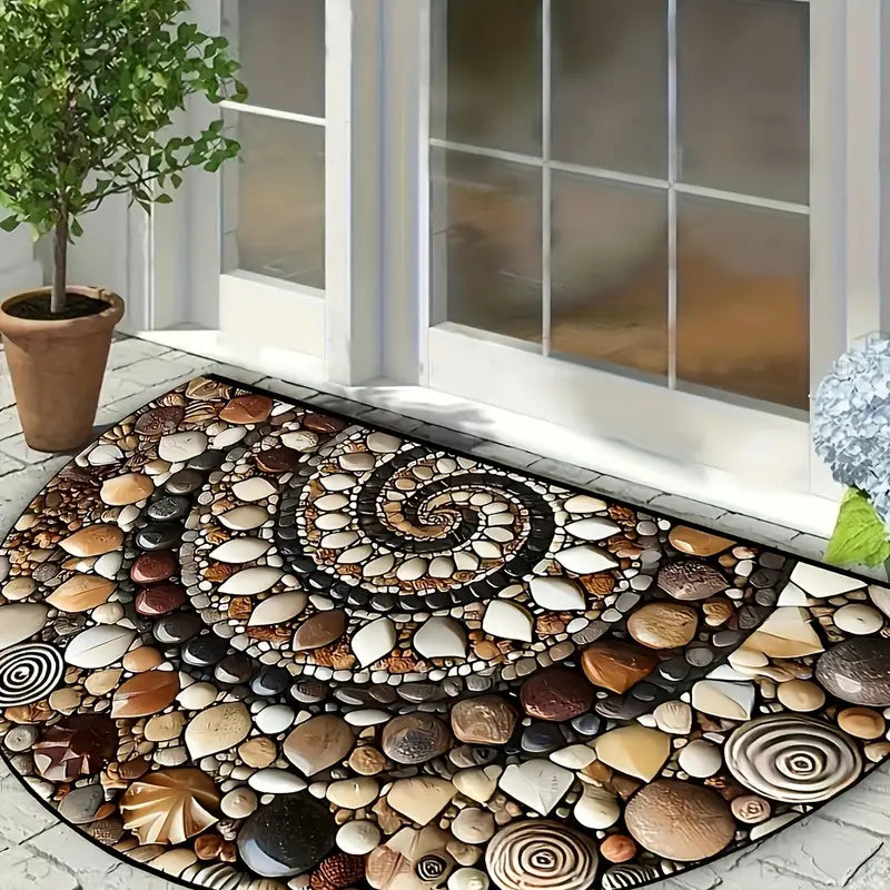 Ocean-Inspired Doormat – Coastal Spiral Design for Indoor and Outdoor Use 0