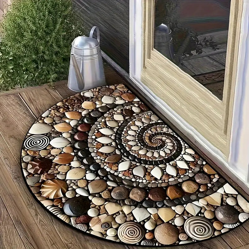 Ocean-Inspired Doormat – Coastal Spiral Design for Indoor and Outdoor Use 1