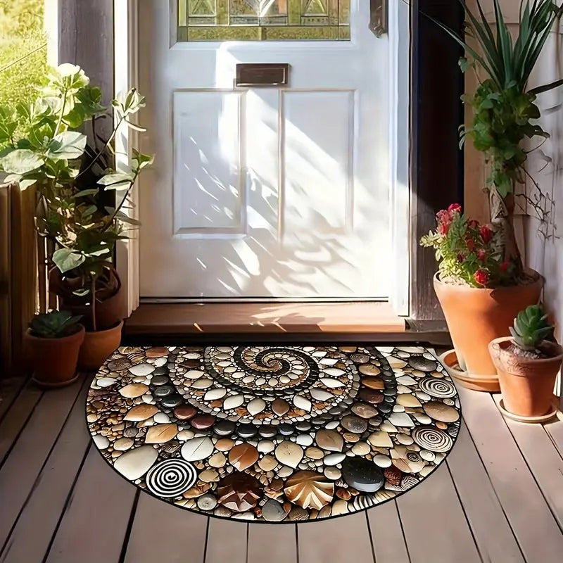 Ocean-Inspired Doormat – Coastal Spiral Design for Indoor and Outdoor Use 2