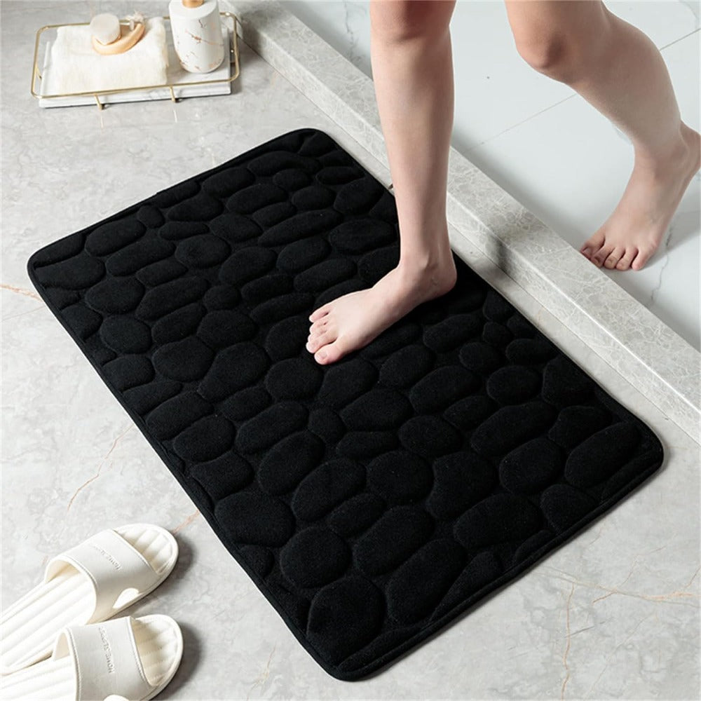 Pebble Texture Bath Mat Thick Memory Foam – Absorbent & Quick-Dry Luxury Spa Style