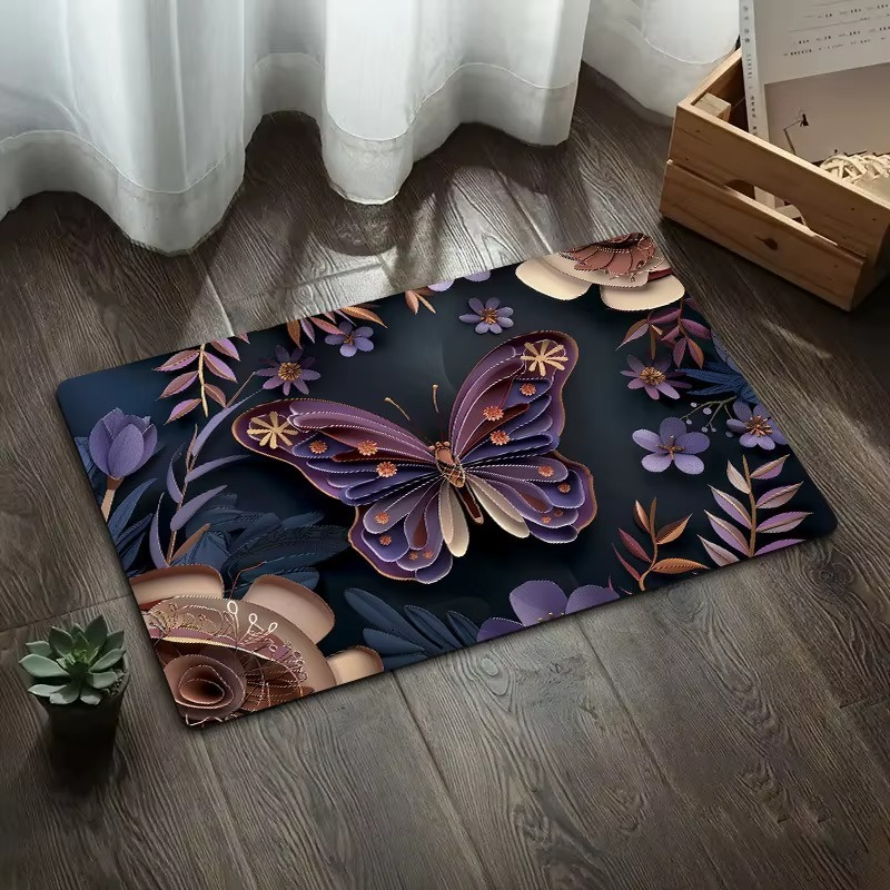 Stereoscopic Vision Door Mat Living Room 3D Butterfly Carpet Bathroom Bedroom Entrance Anti Slip Rug Home Decoration