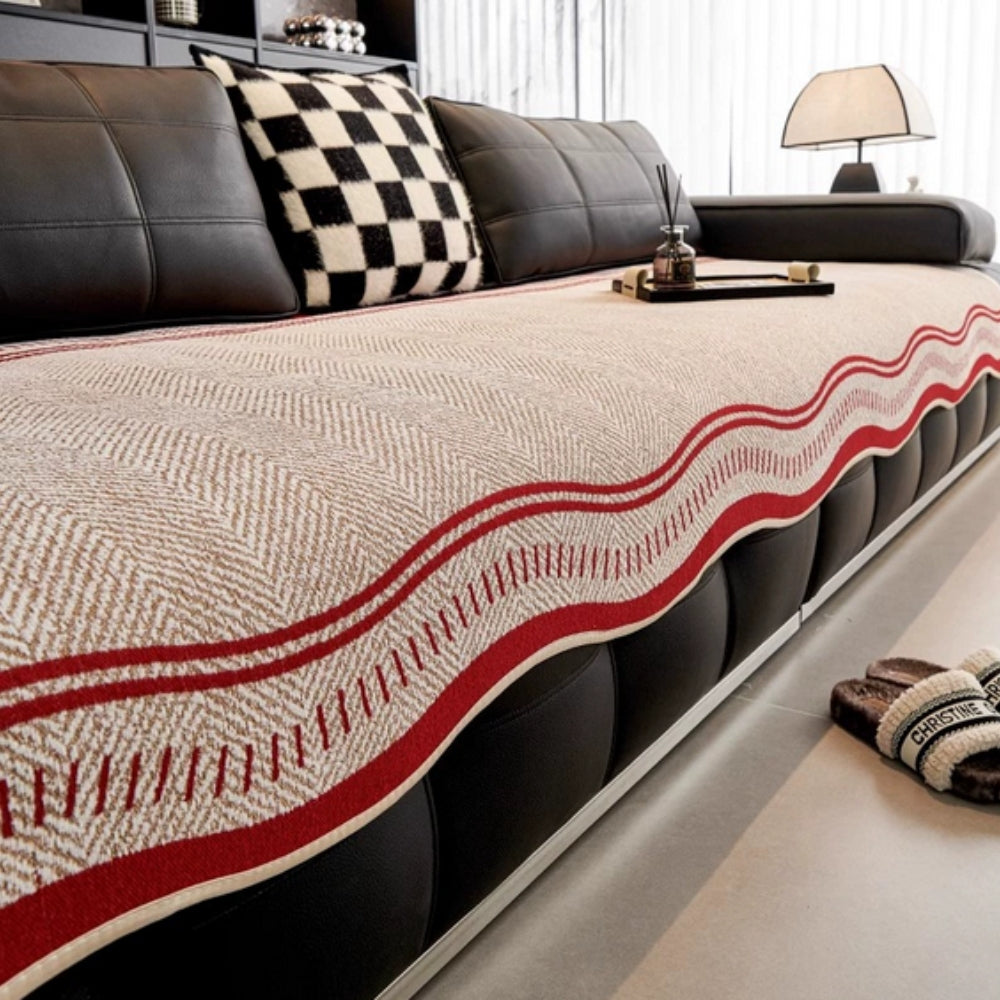 Stylish Anti-Slip Sofa Cover – Modern Wavy Design for Cozy Protection 2