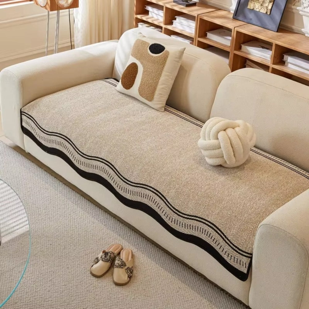 Stylish Anti-Slip Sofa Cover – Modern Wavy Design for Cozy Protection 7